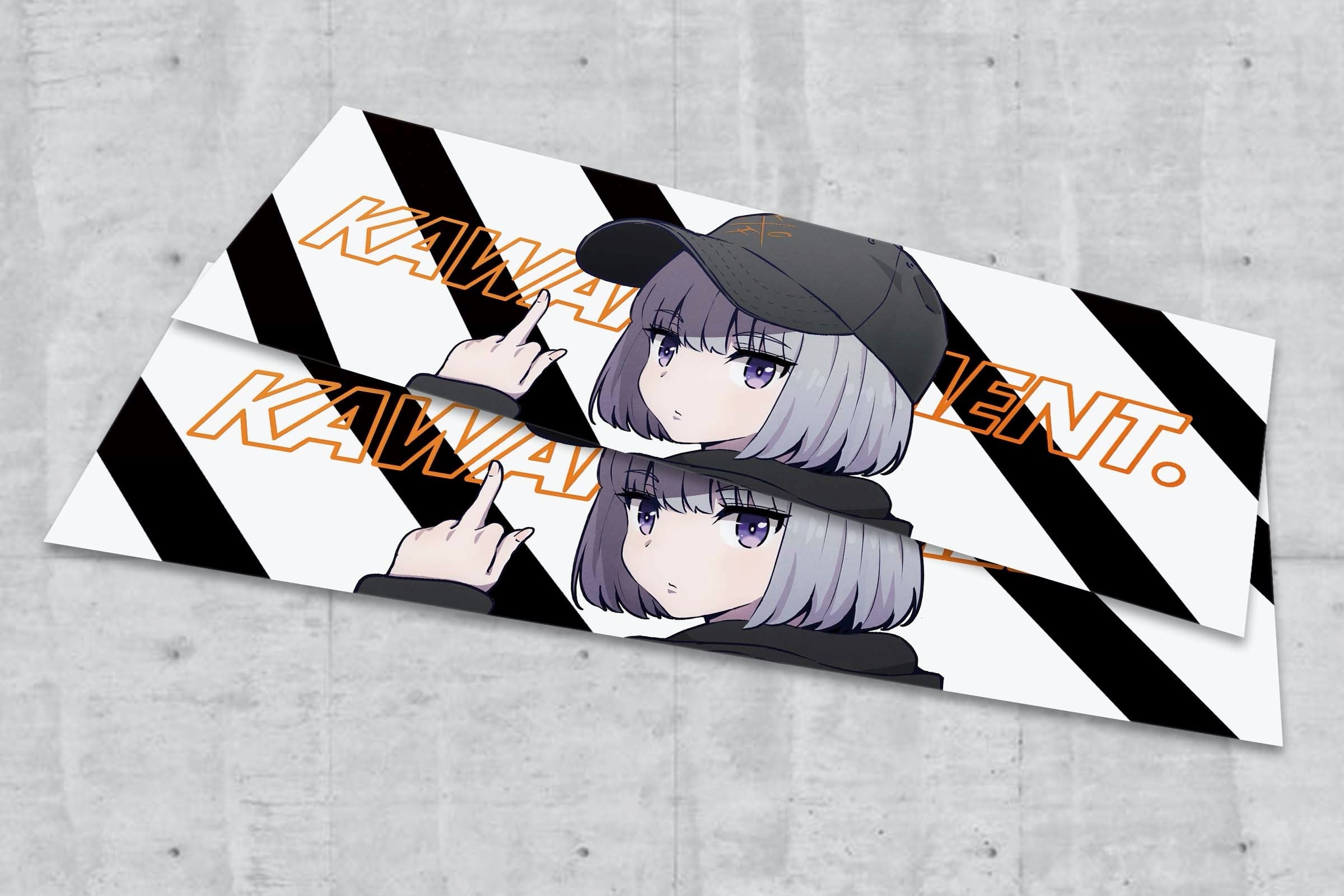 KF Stripe pattern KF chan sticker (マット) | KAWAII FITMENT.