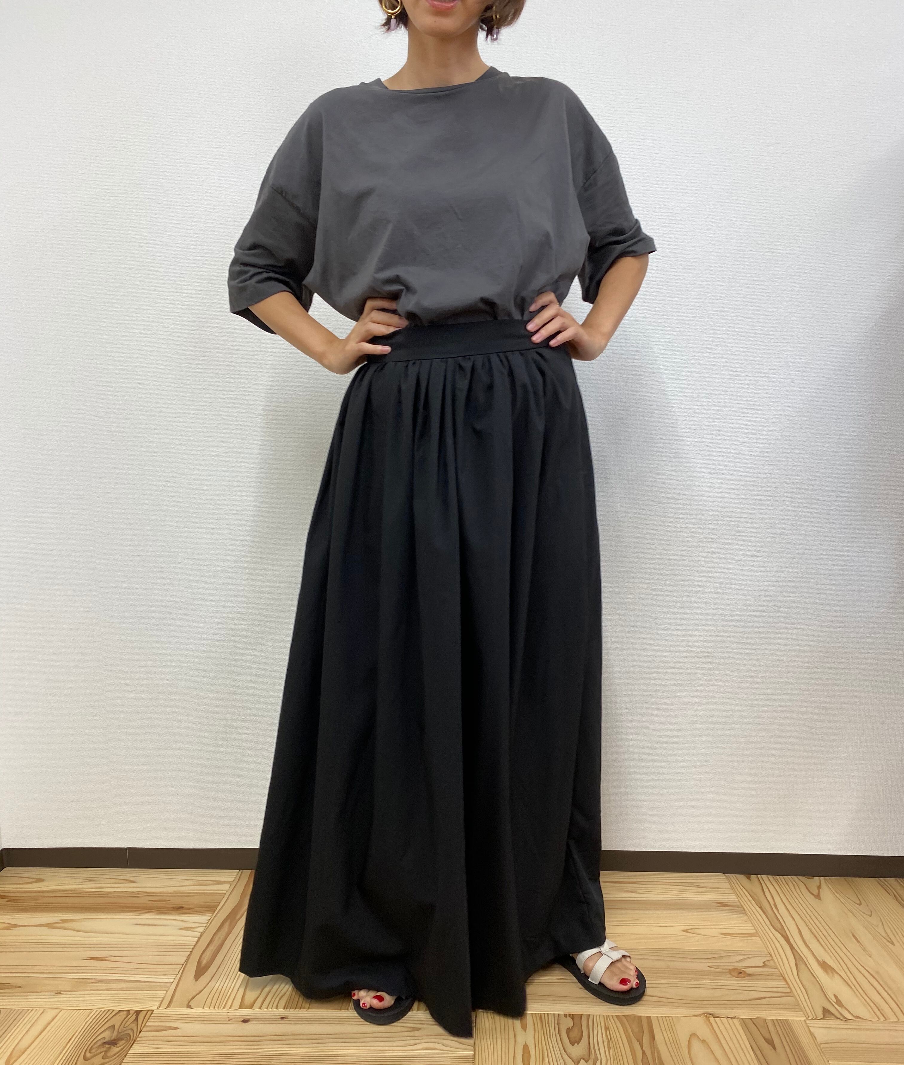 taffeta gather long skirt