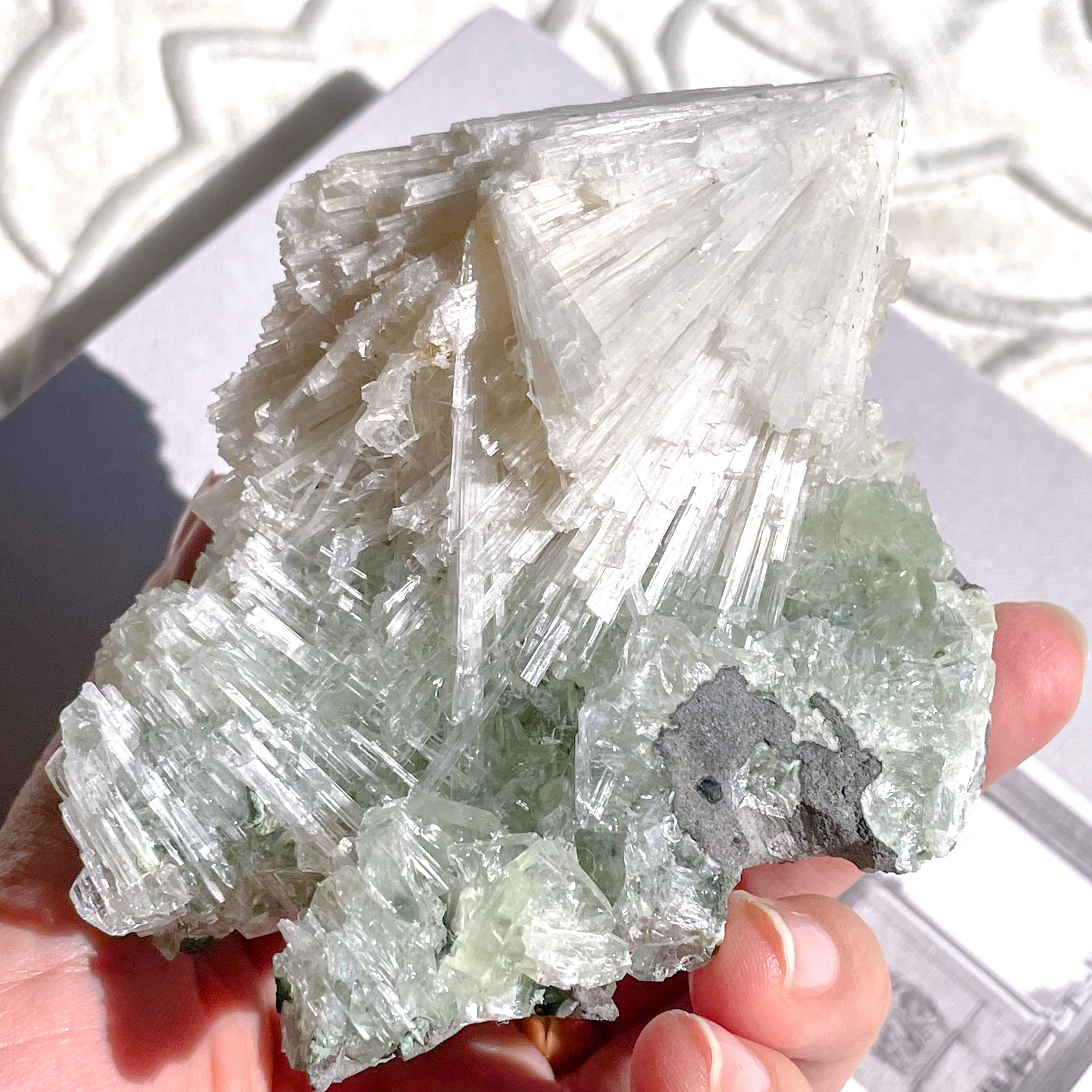 Green Apophyllite Rectangle Cluster 3 ✧ グリーンアポフィライト