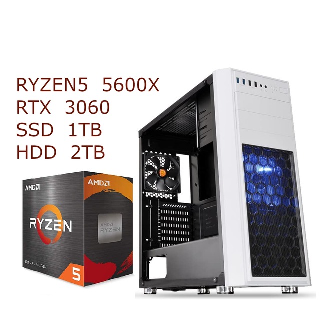自作PC Ryzen 5 5600X + RTX2060 ジャンク品スマホ/家電/カメラ