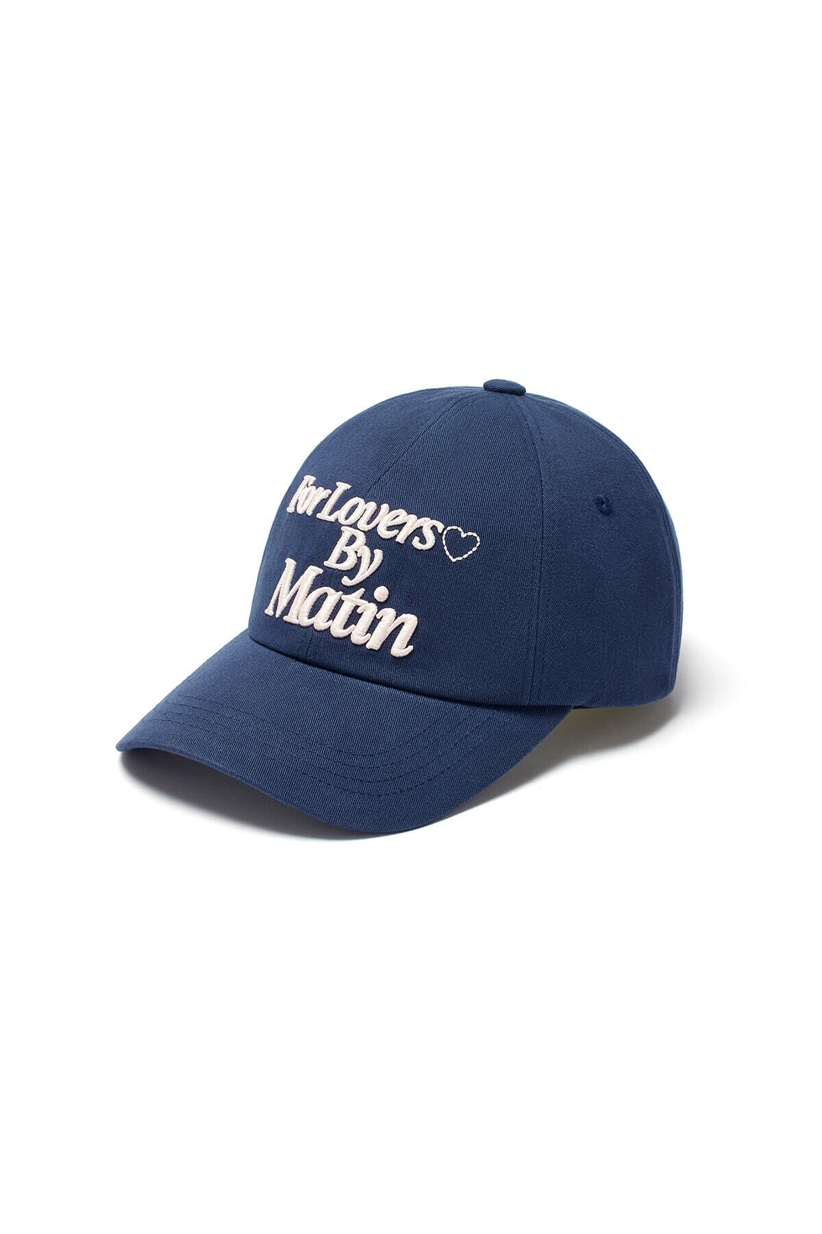 Matin Kim] FOR LOVERS LOGO POINT BALL CAP IN NAVY 正規品 韓国