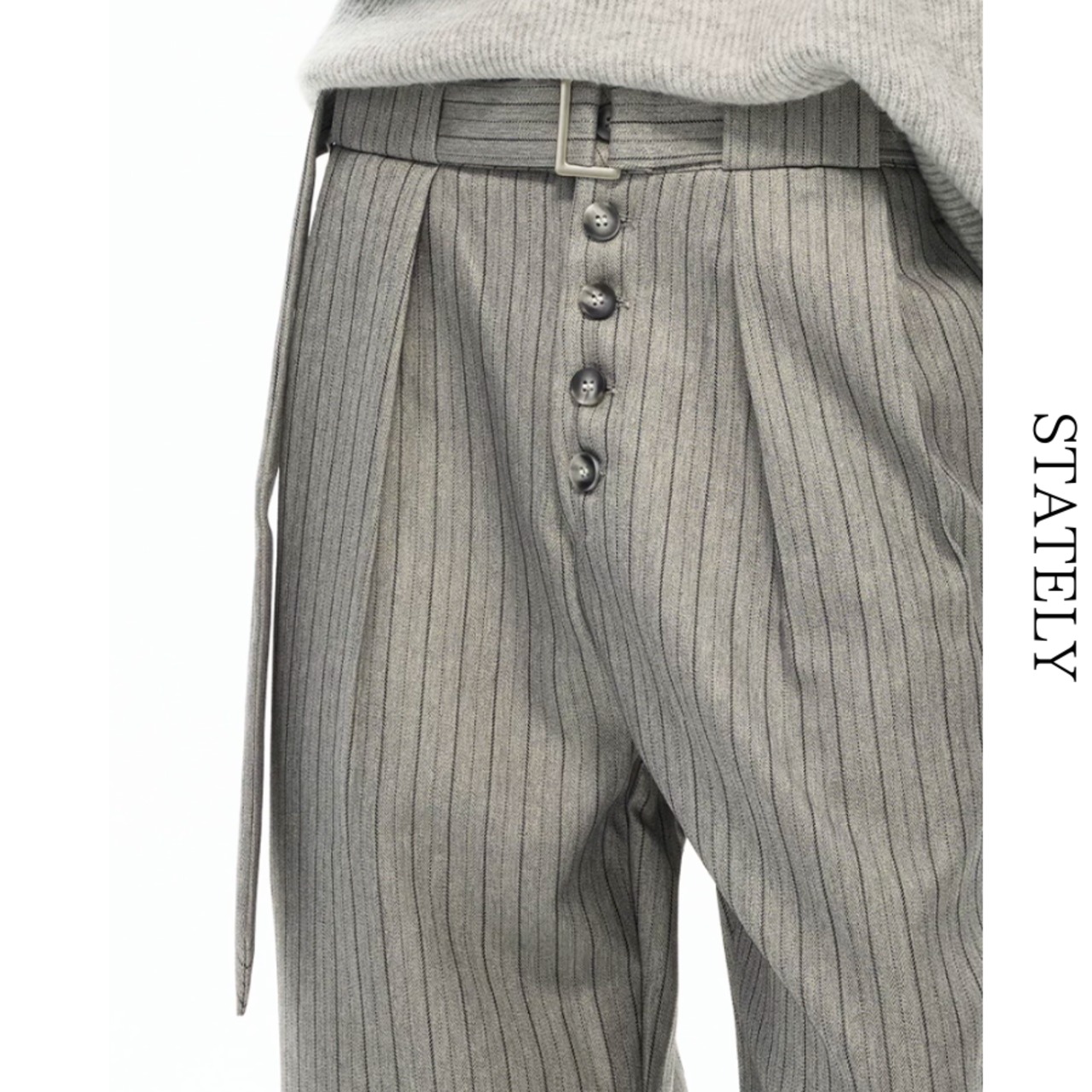 Pinstripe Belt ワイドスラックス_B170・画像10