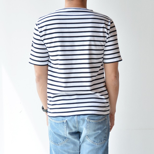 セントジェームス SAINT JAMES 薄手ボーダーシャツ半袖(PIRIAC)NEIGE/NOIR