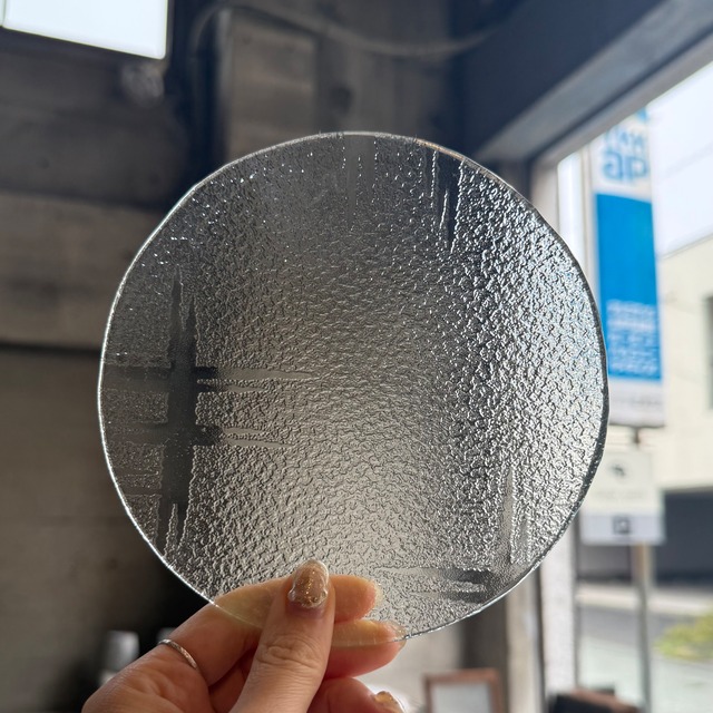 【受注生産】レトロガラス丸皿S　いろり