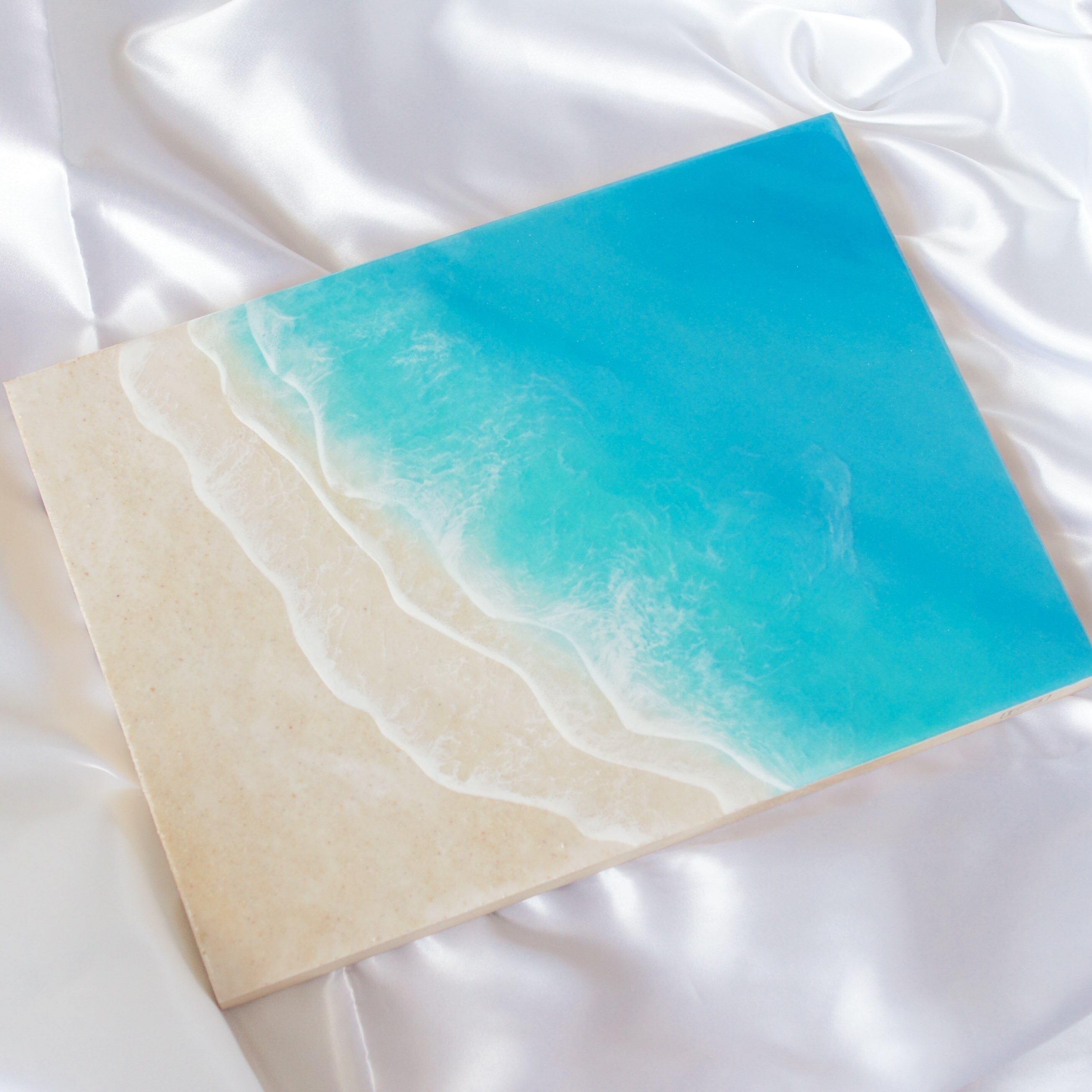 穏やかな海 海のアートパネル (小さな海シリーズ)F4 レジンアート | 島