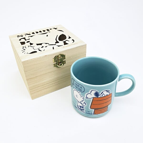 スヌーピー　SNOOPY ペンケース　マグカップ　セット スヌーピー 木箱入マグカップ (ブルー) コップ 日本製 SNOOPY