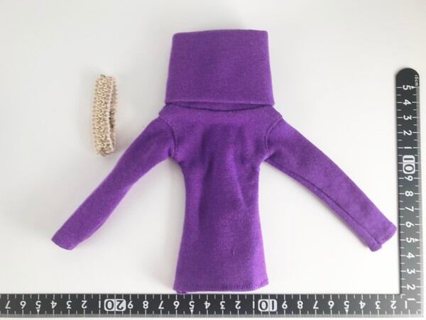 ドール服 1/6 女性用27 ネックスリーブカジュアルセーター パープル TV1107 VG - 画像1