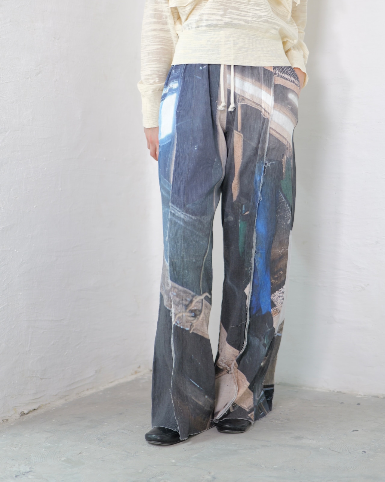 kotoha yokozawa - Graphic Yoryu Pants :Mono Coil|グラフィック楊柳/風景プリント/size 4