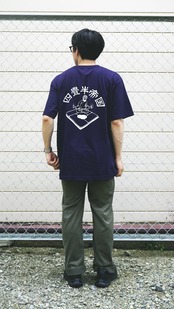 四畳半帝国半袖 Navy / White
