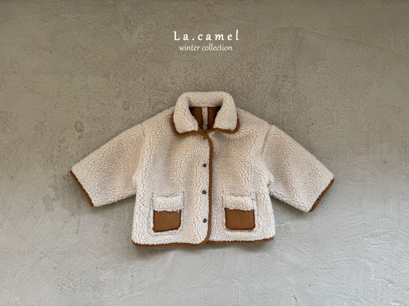 Last1 XS(80) 即納】La.camel teddy reversible jk #16809 | 韓国子供