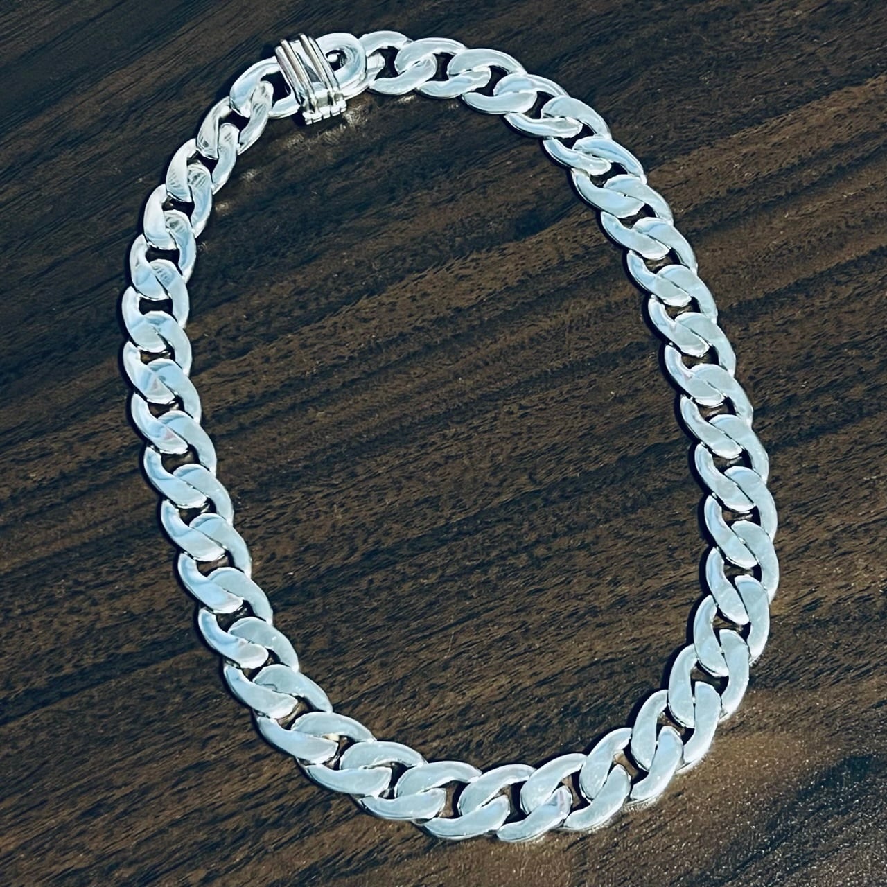 VINTAGE TIFFANY & CO. Flat Curb Chain Necklace / Double Bracelet 