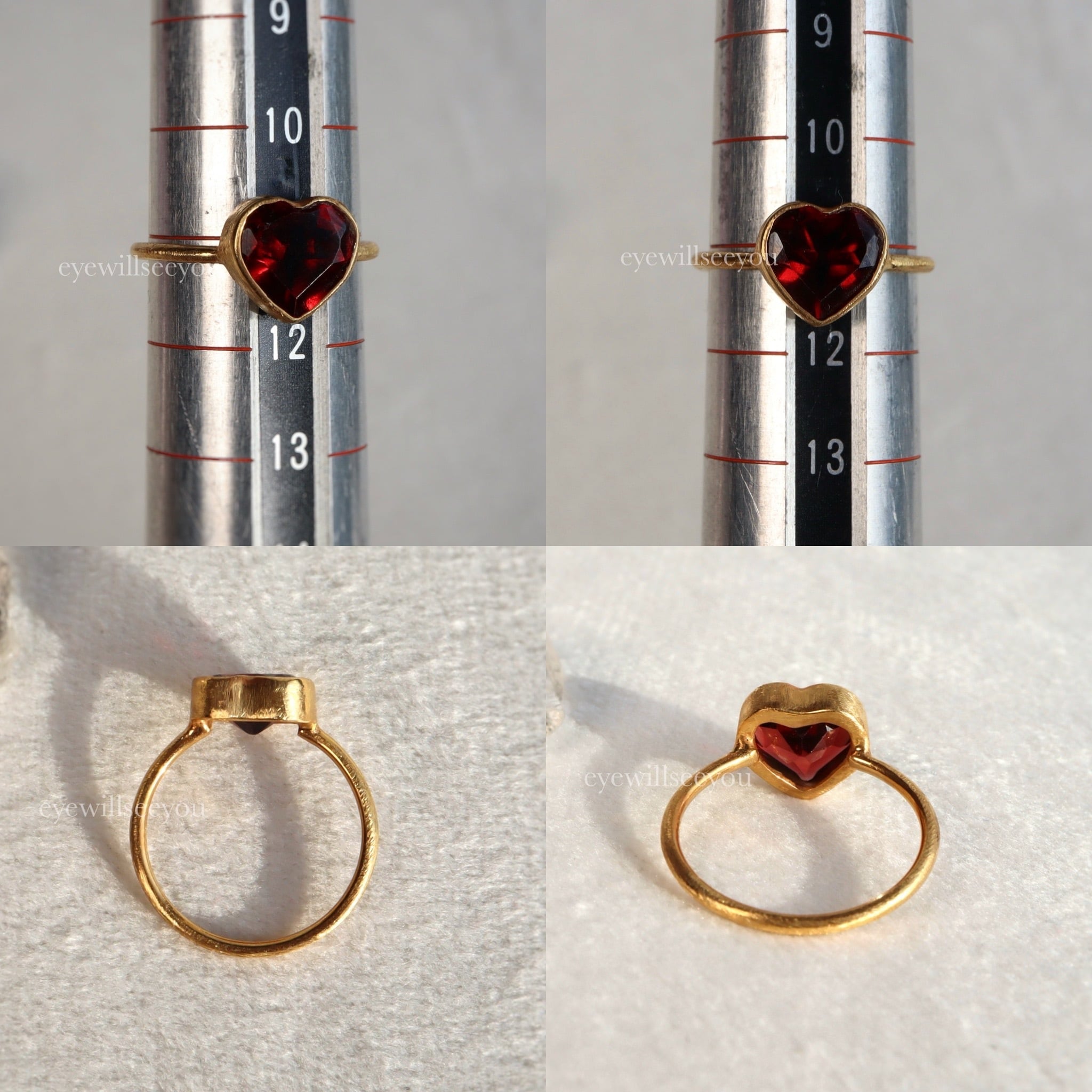 Garnet heart ring ガーネットハートリング | eyewillseeyou