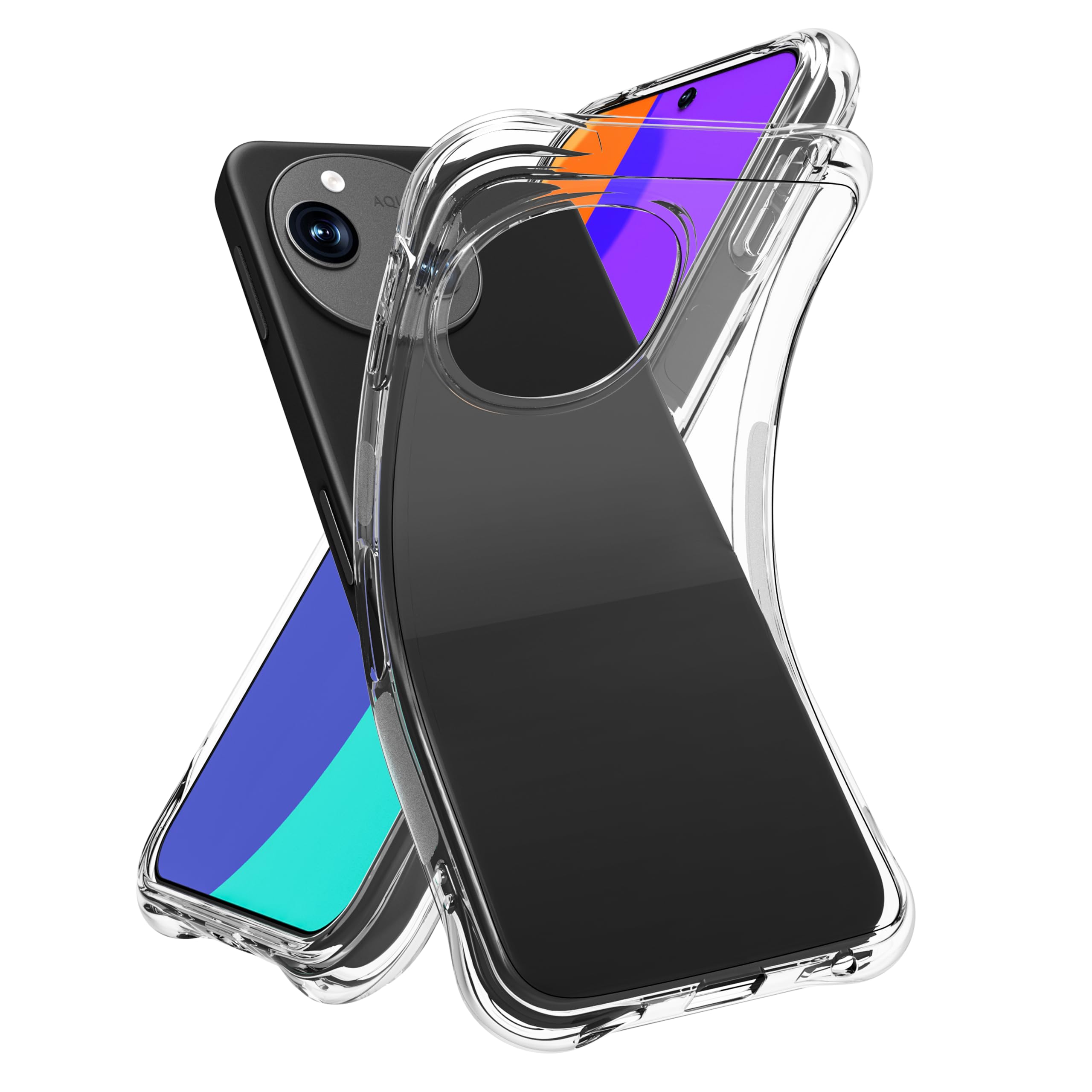 ONES Aquos Sense 10 / 9 用ケース HD全透明 【米軍MIL規格 超耐衝撃】 エアバッグ 滑り止めマットバンパー 画面 · レンズ保護 ストラップホール 薄型 超軽量 衝撃吸収 HQ·TPU クリア カバー