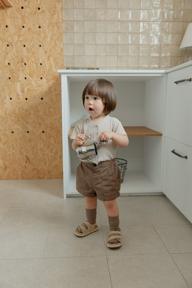 [ onu kids ] ribbed short tee
