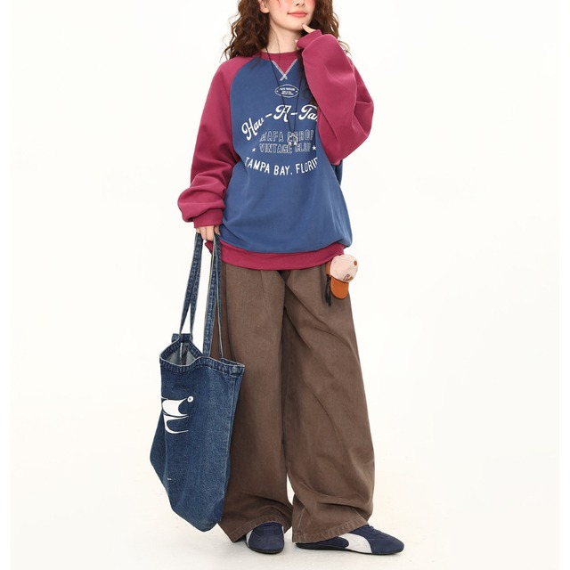 college logo raglan sweatshirt　カレッジロゴラグランスウェットシャツ　J1732