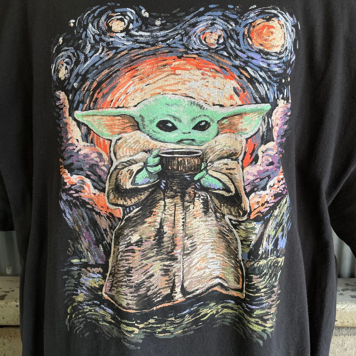 ビッグサイズ STAR WARS スターウォーズ ベビーヨーダ ムービープリントTシャツ メンズ3XL 古着 映画 アート ブラック 黒【Tシャツ】  | cave 古着屋【公式】古着通販サイト powered by BASE