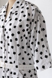 80's mood square dot shirt dress
