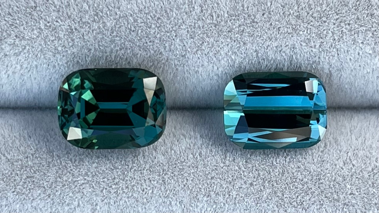 ティールカラートルマリン クッションシェイプ 8.9x6.7x4.5mm, 2.23ct ナミビア産