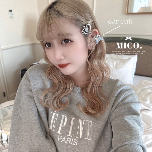 受注生産  bijou heart ear cuff