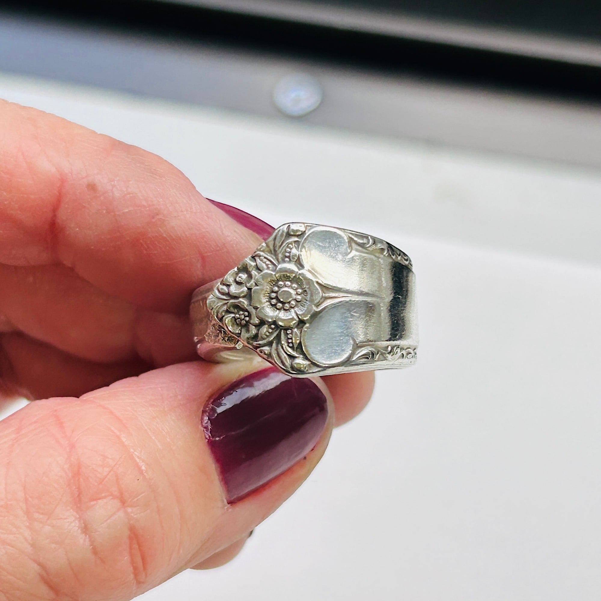 シルバー925 フローラルスプーンリング（13-14号） | Milo Antiques