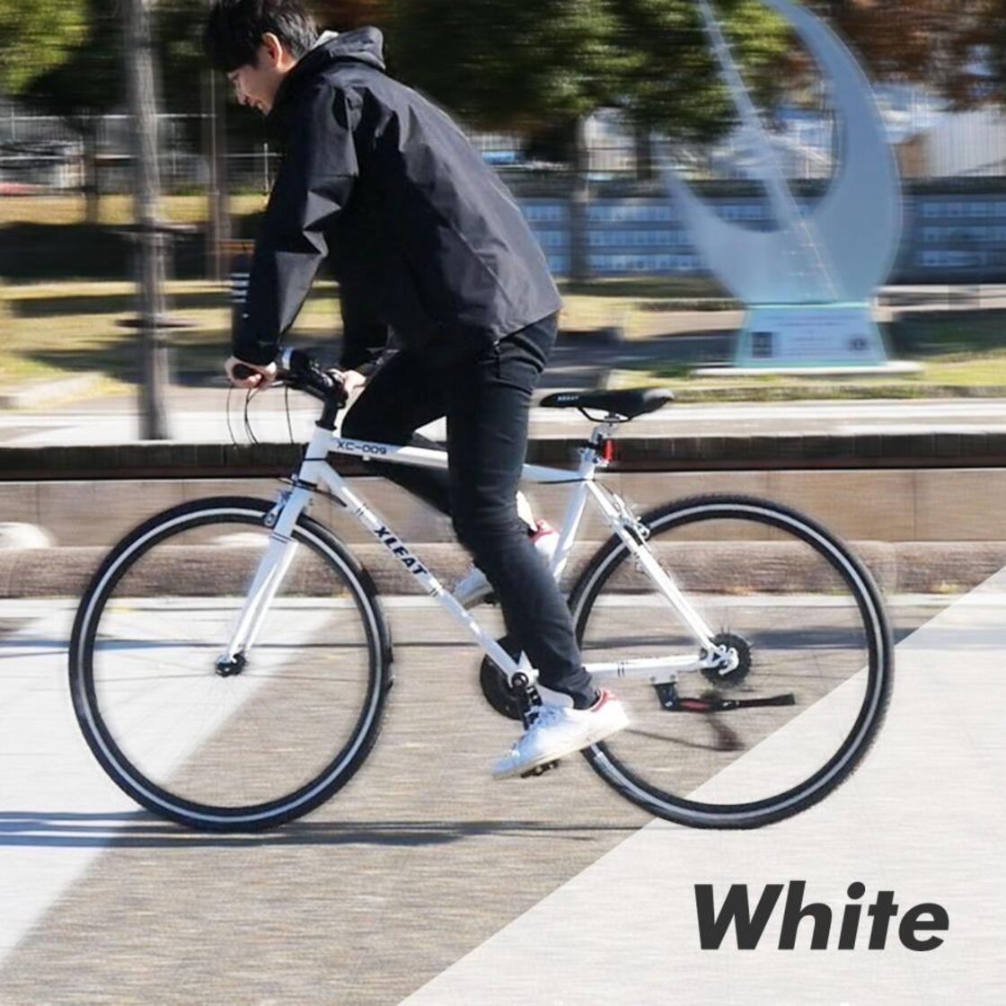 B1844クロスバイク 自転車 マウンテン ロード アウトドア 速けれ ホワイト 