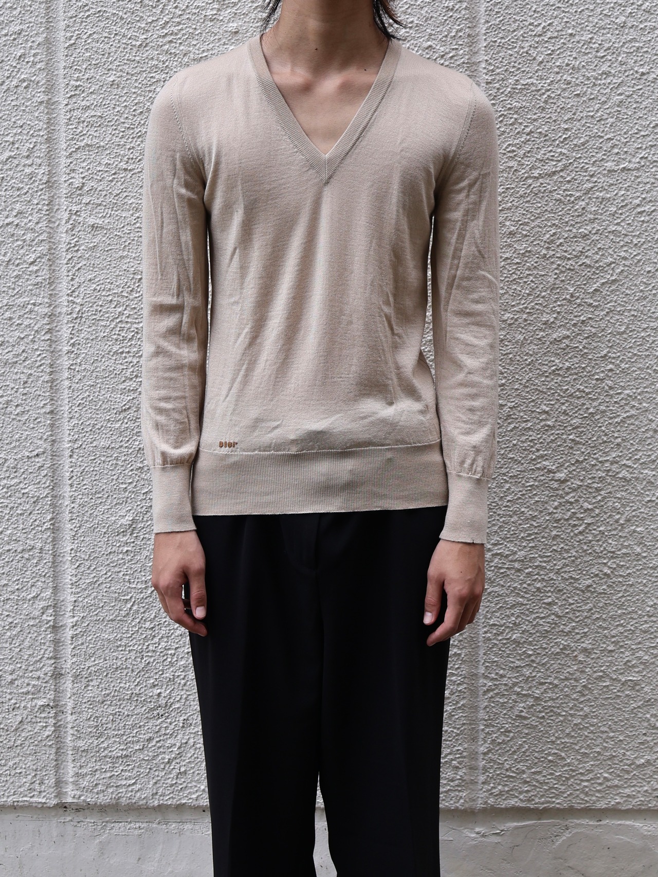 【christian dior】logo design Vneck knit
