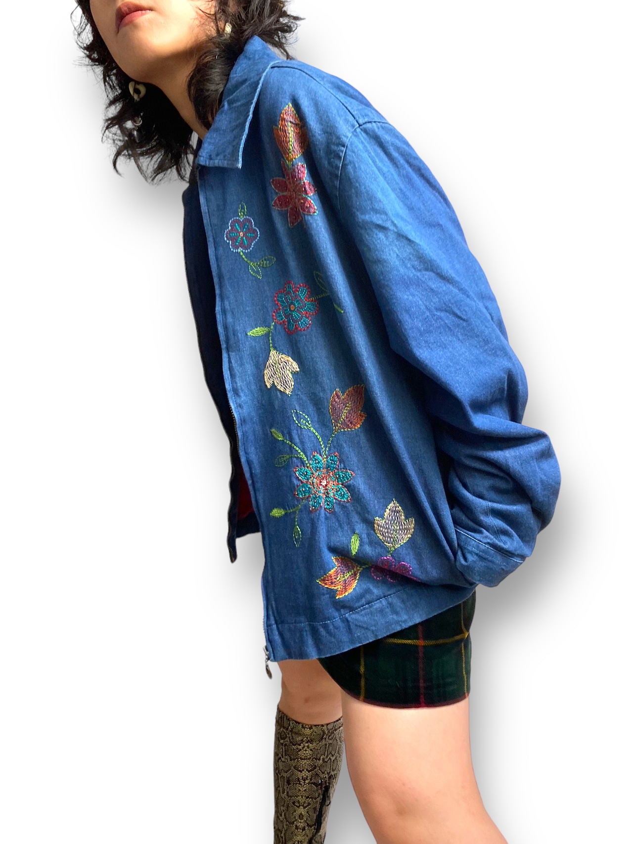 Embroidery denims jacket