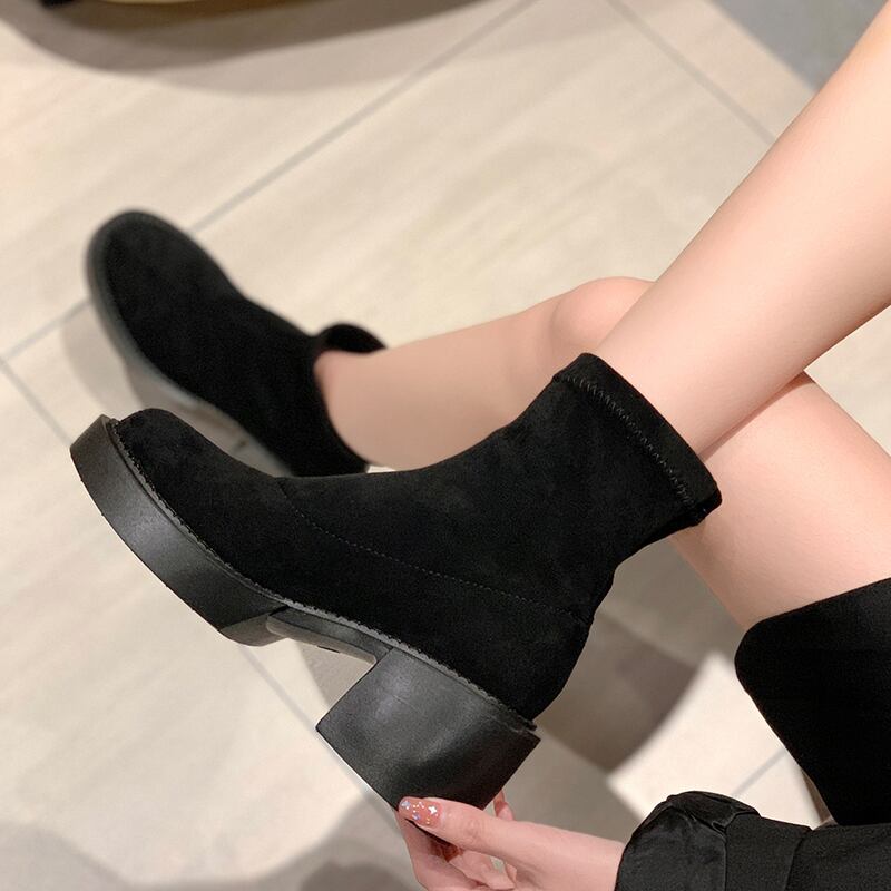 ショートスウェードブーツレディースレッドスプリングオータムスリーブ 靴 シューズ 春物 秋物 部族の婦人靴85257120428