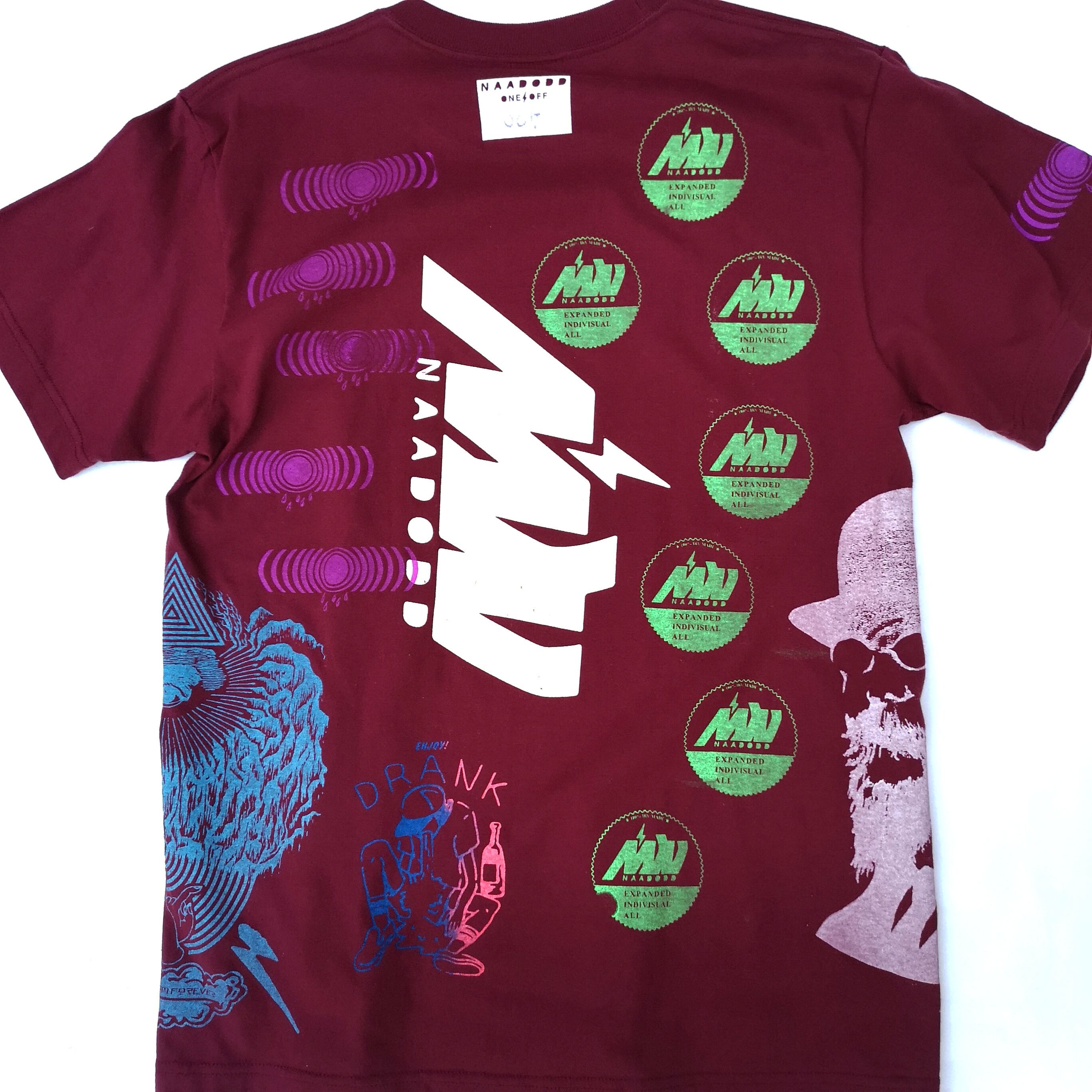 NAADODD MULTI PRINT TEE BLUE, MAROON