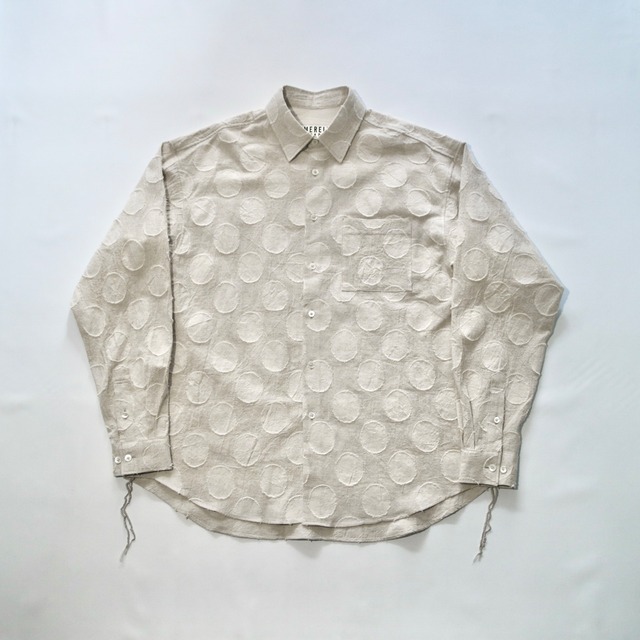 【MERELY MADE メアリーメイド】VINTAGE JACQUARD OVER SIZE SHIRT ヴィンテージジャガードオーバーサイズシャツ ME23SS008A (2COLORS)