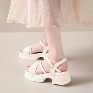 厚底 フリル サンダル チャンキーヒール レディース 春夏 韓国 おしゃれ 大人 かわいい きれいめ 歩きやすい 疲れにくい カジュアル ボリュームソール ビーチ フリルべルト 大人可愛い 大人女子