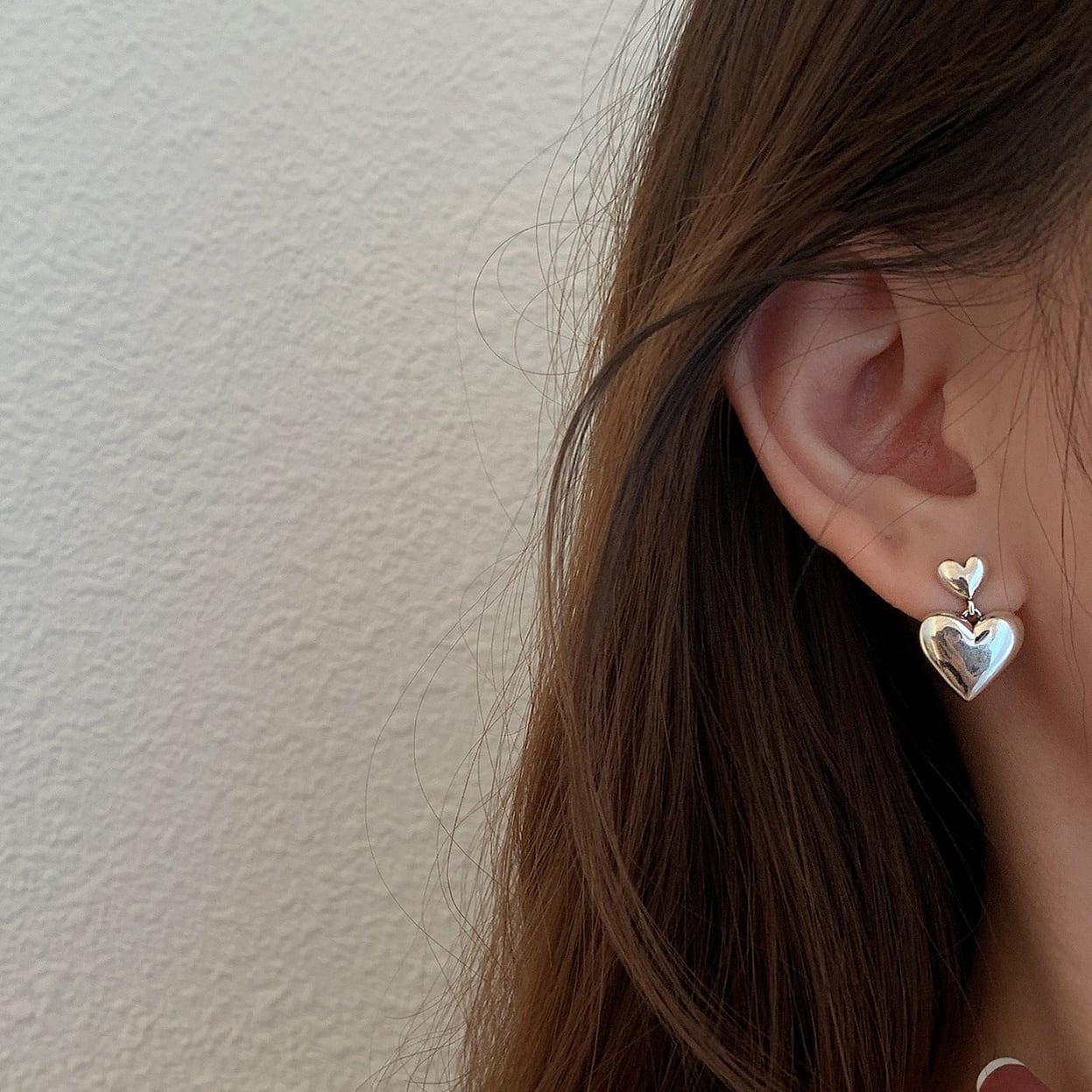 送料無料】 ピアス ハートピアス シルバー ダブルハートピアス
