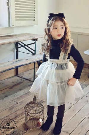 即納 Flo Barbara Hair Band 4colors ベルベットリボンカチューシャ 子供服 Capucapu