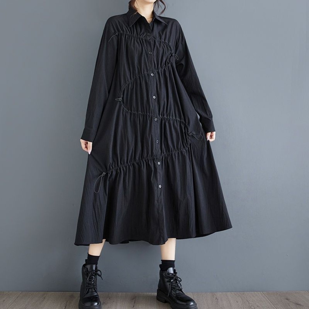 ドローストリングデザイン ワンピース  00115