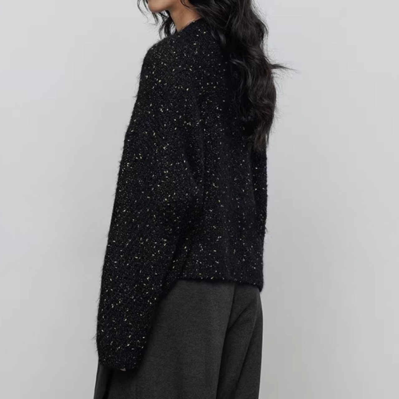 Vネック ドローストリング ニットカーディガン 00119・画像8