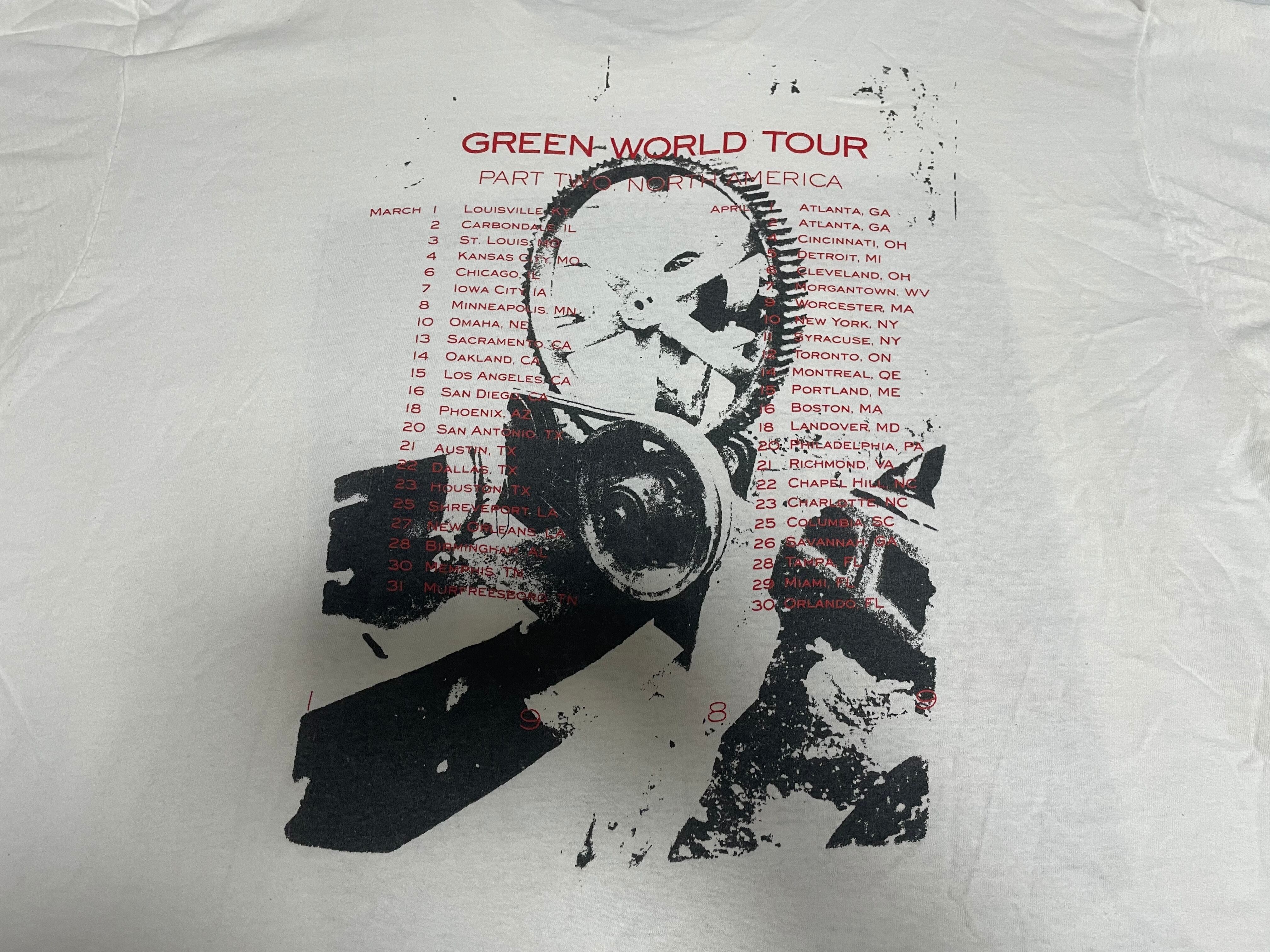 80's R.E.M "GREEN WORLD TOUR 1989" apricot