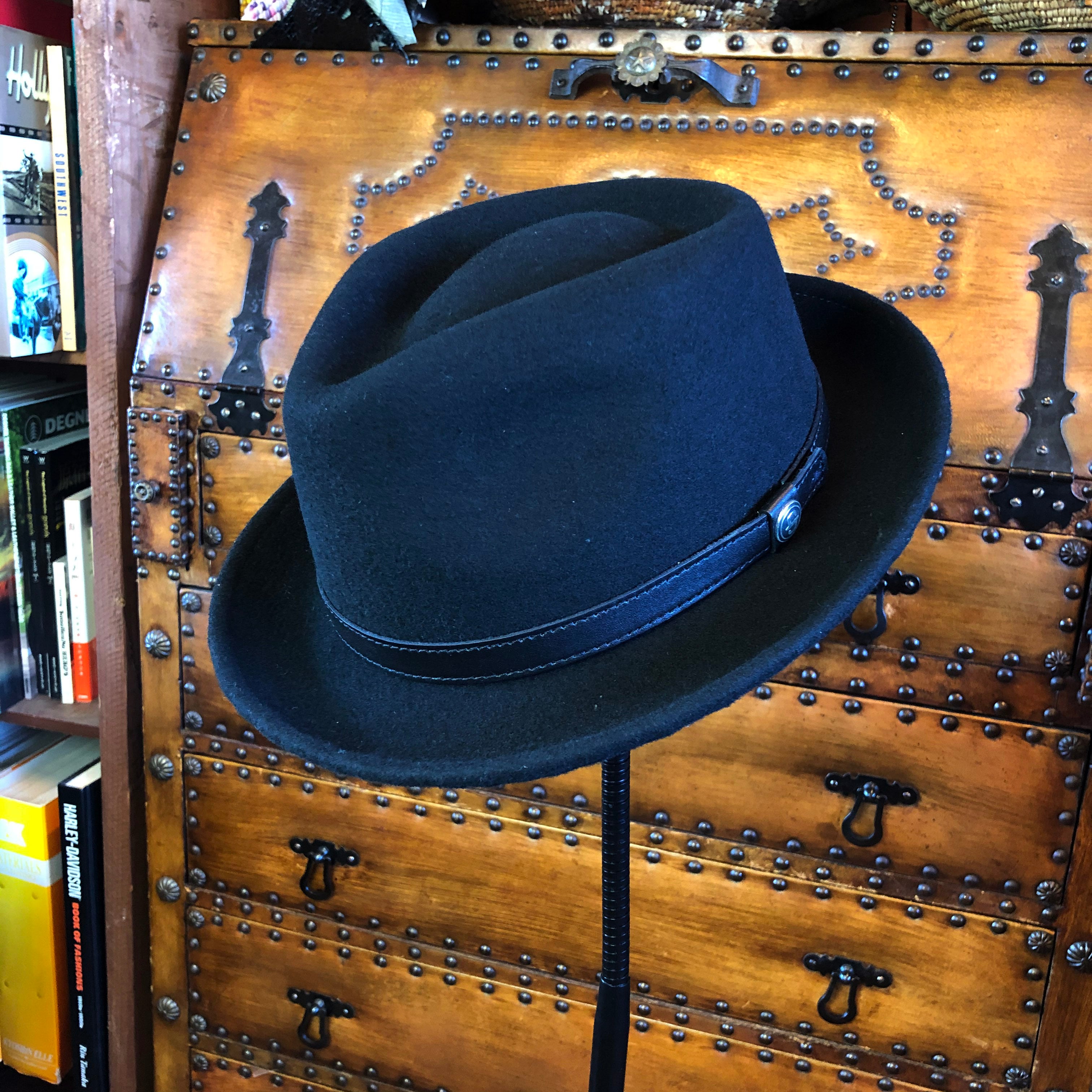 STETSON フェルト中折れハット M、XL ブラック ウェスタンハット