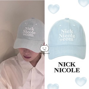 ★ENHYPEN ソヌ 着用!!【NICK&NICOLE】NN DOTCOM SIGNATURE DENIM BALL CAP_SKY BLUE