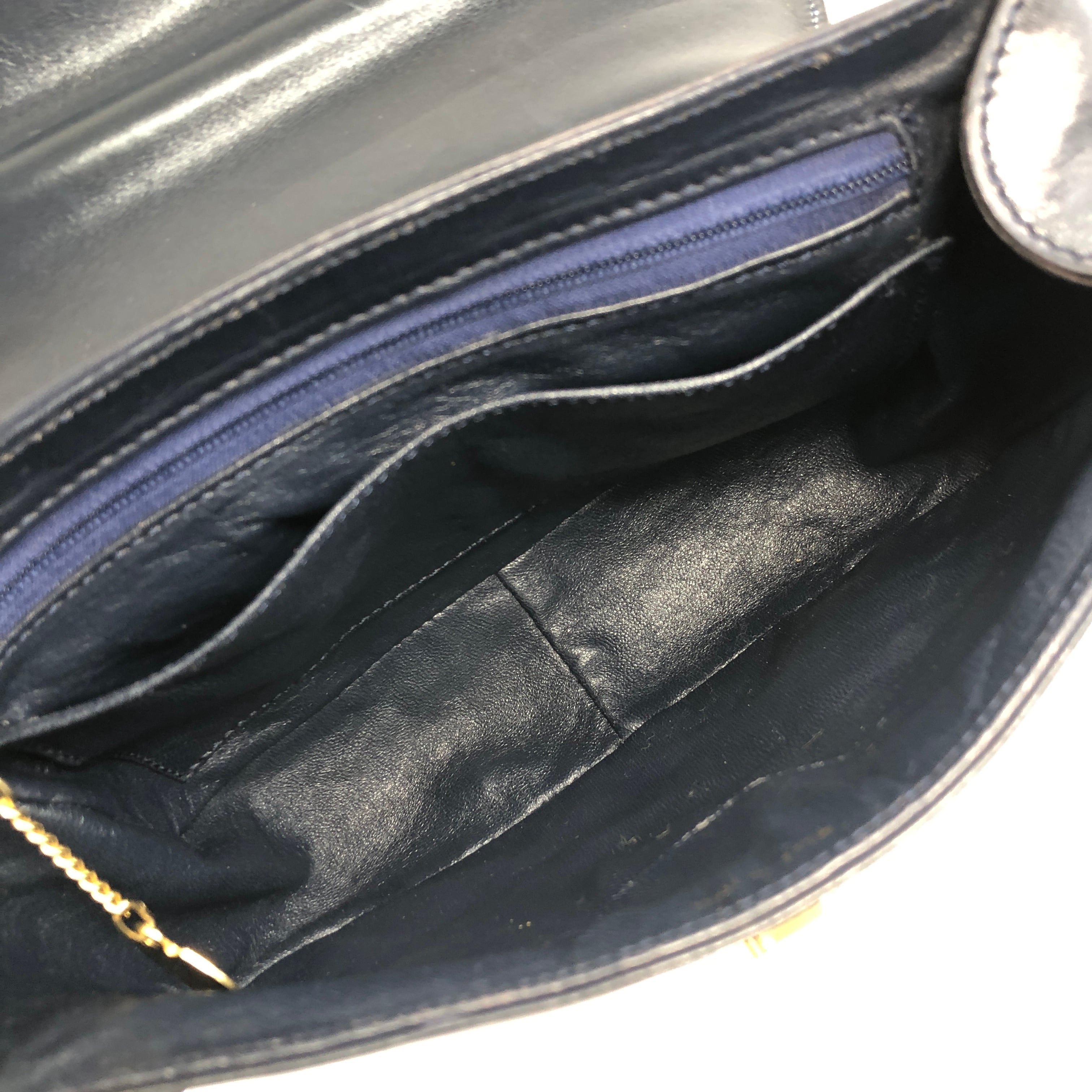 CELINE セリーヌ ショルダーバッグ ネイビー ブラゾン レザー CELINE セリーヌ ショルダーバッグ ネイビー ブラゾン レザー