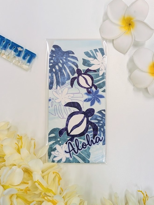 【お札が折れない】ピリナヌイポチ袋（3枚セット）BLUE HONU
