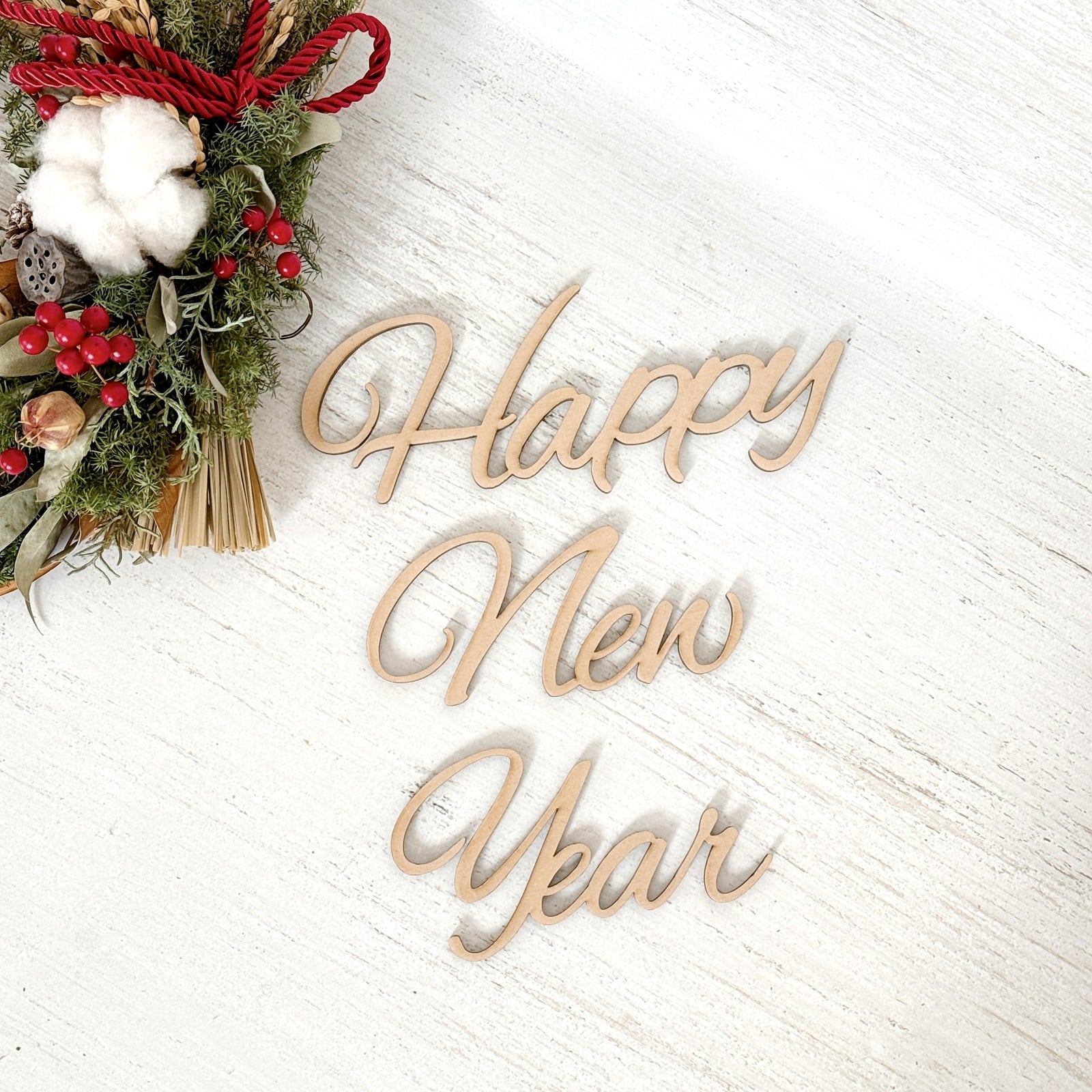 お正月レターバナー Happy New Year(木製)|Ray Woodmade