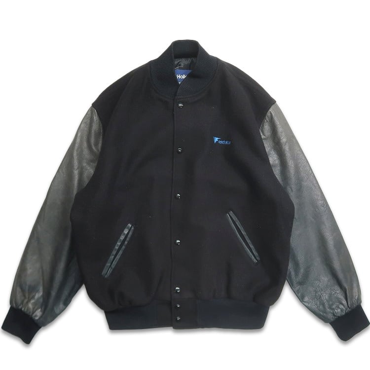 90s USA製 vintage Holloway ホロウェイ アームレザー ウール Holloway