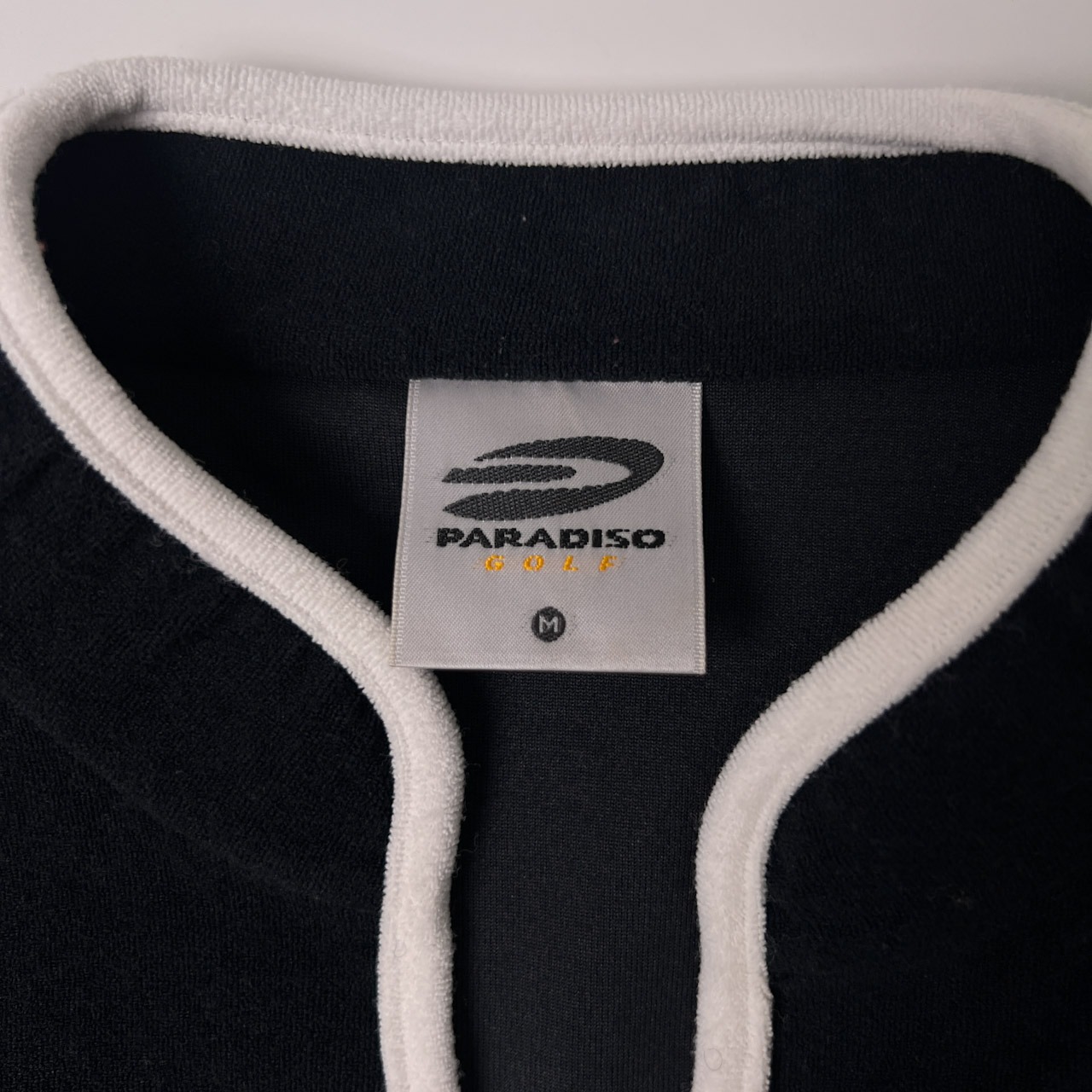 PARADISO パラディーゾ パイル地 スキッパー Tシャツ M/ブラック/ゴルフ