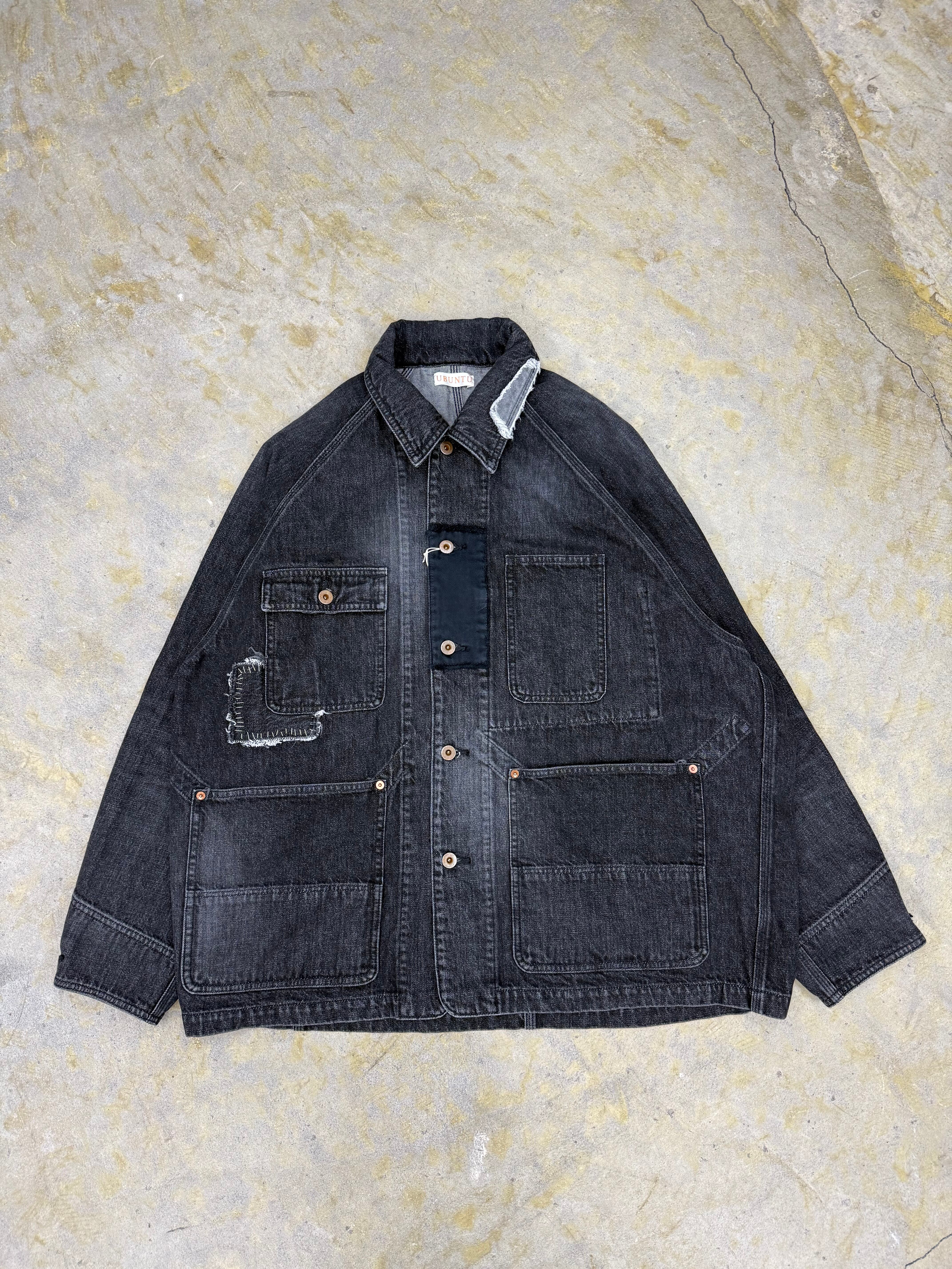 80s OLD STUSSY/Denim Jacket/USA製/黒タグ/L/デニムジャケット