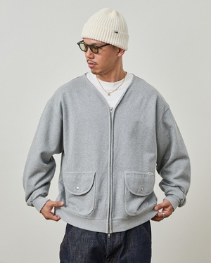 Front Zip Oversized Patch Pocket Jacket 　x00857