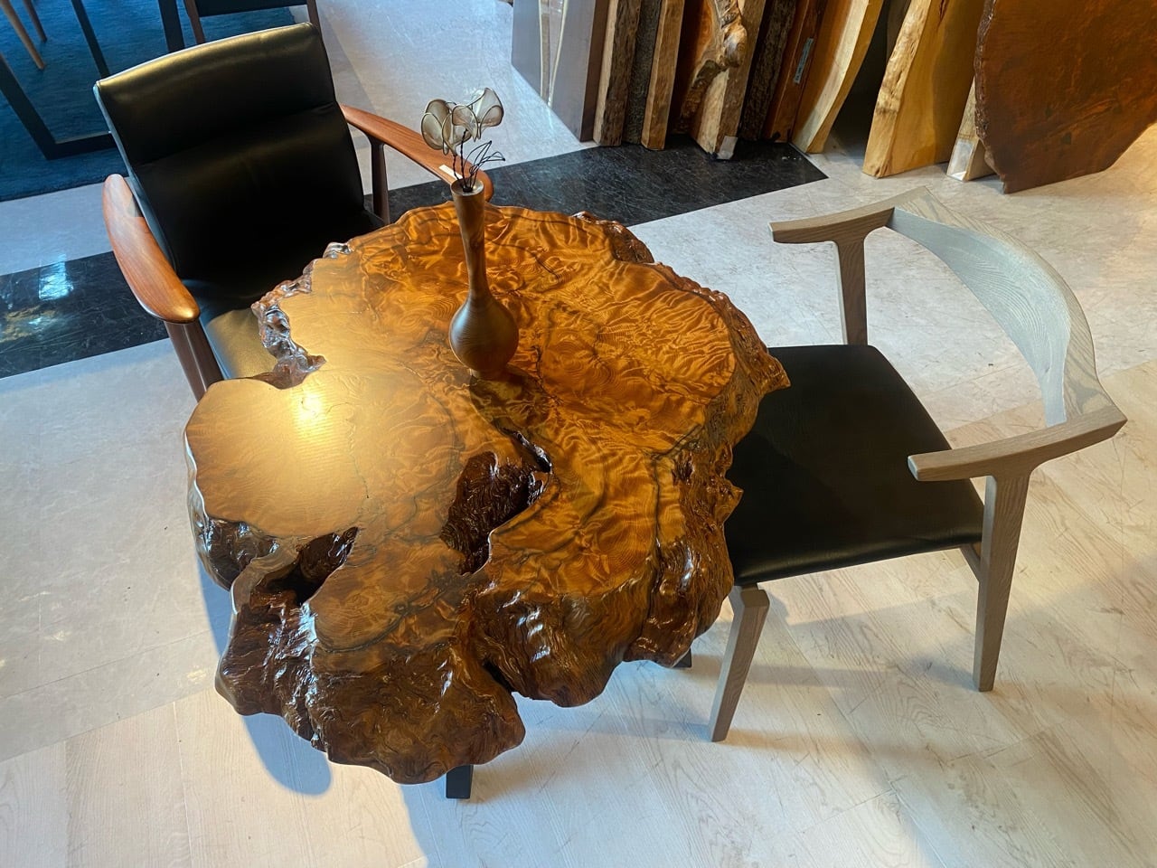 Premium】屋久杉（ヤクスギ）_900×800×65_浅草店_テーブル天板/バール