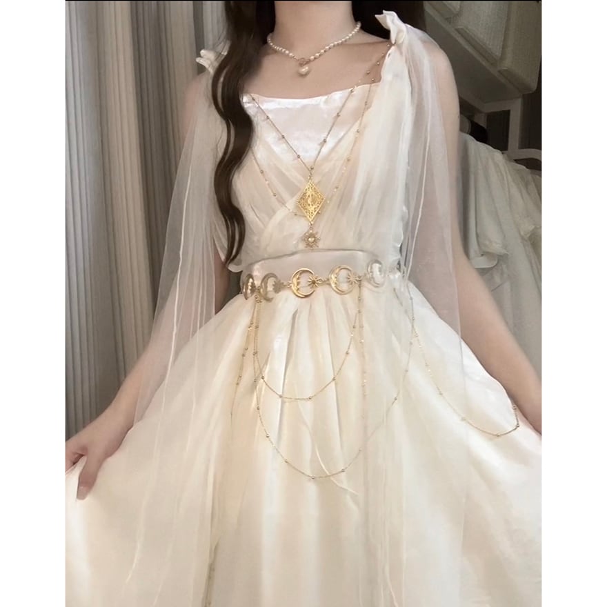 【あず】ホワイトゴスロリ・ロリータドレス　Lサイズ ゴシックロリータドレスSKホワイトレースアップフリルロリータ