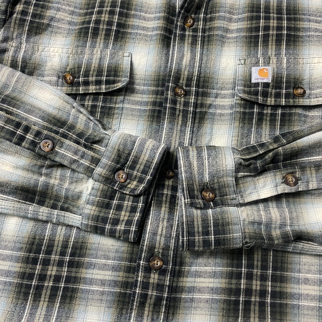 Carhartt カーハート 長袖 オンブレチェックシャツ ネルシャツ メンズL 