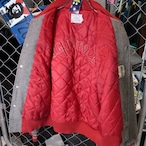 80s DON PETTIT'S All Star レザー×ウールスタジャン グレー×レッド