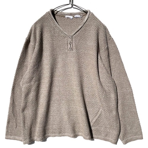 Vintage Henley Neck Low Gauge Knit [1990s-] Vintage Henley Neck Knit